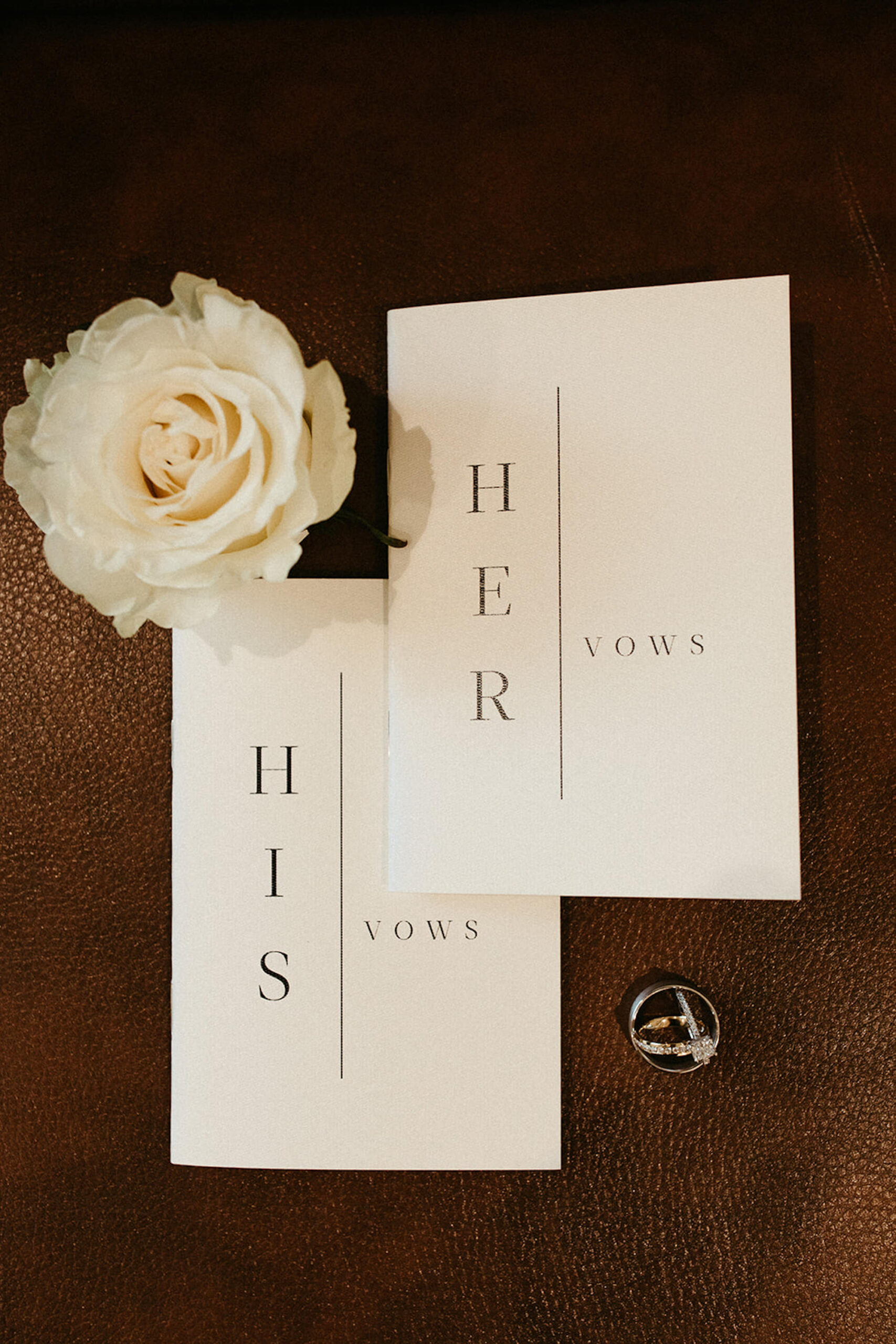 Classic White His and Hers Vow Books Wedding Ceremony Touch