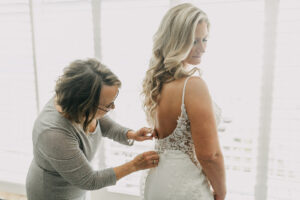 Mother of the Bride Helps Bride Get Ready Wedding Portrait | Amber McWhorter Photography