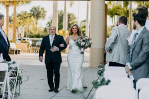 Father of the Bride Walks Bride Down the Aisle Wedding Portrait | Amber McWhorter Photography