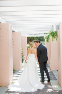 Timeless Classic Wedding, Bride and Groom First Look Wedding Portrait