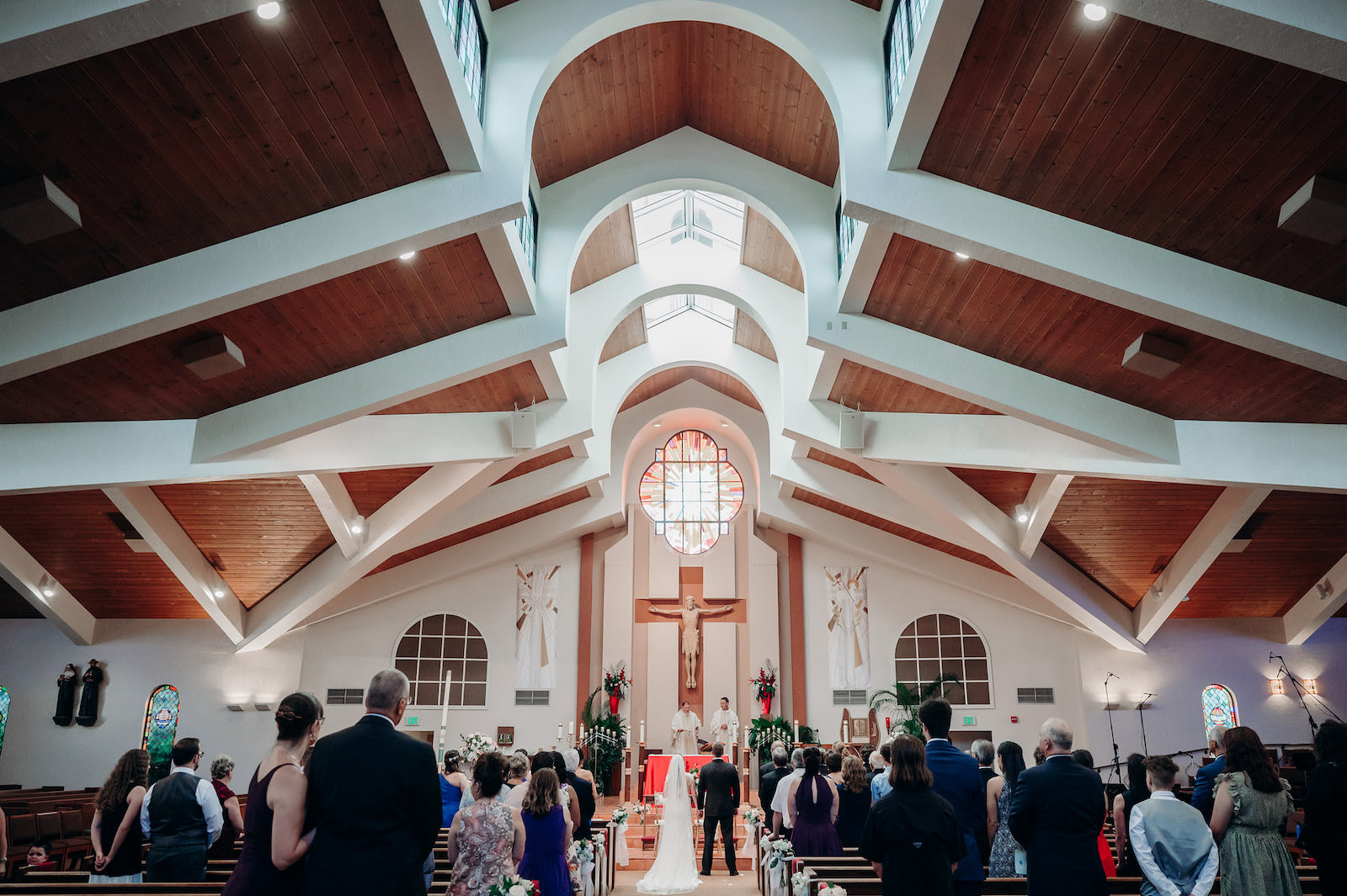 Church Wedding Ceremony Venue in Florida | Bride and Groom Exchange Vows Wedding Portrait
