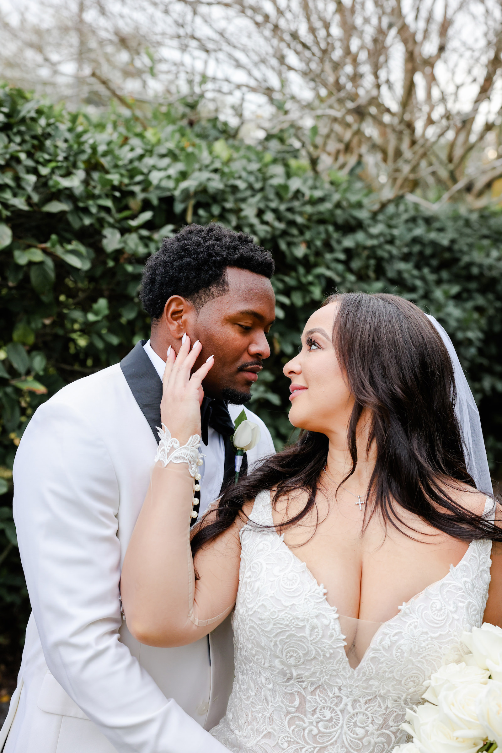 Modern Romantic Glam Bride and Groom Wedding Portrait | Tampa Bay Wedding Photographer Lifelong Photography Studio | Wedding Hair and Makeup Femme Akoi Beauty Studio