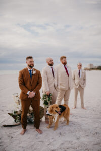 Groom Waiting for Bride to Walk Down Aisle | Dog in Wedding