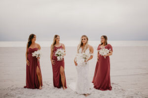 Boho Dusty Rose Mismatched Beachy Bridesmaids Dresses Inspiration