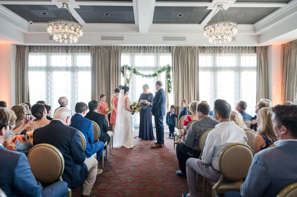 Bride and Groom Exchange Vows in Ballroom Wedding Ceremony | St. Pete Venue The Birchwood