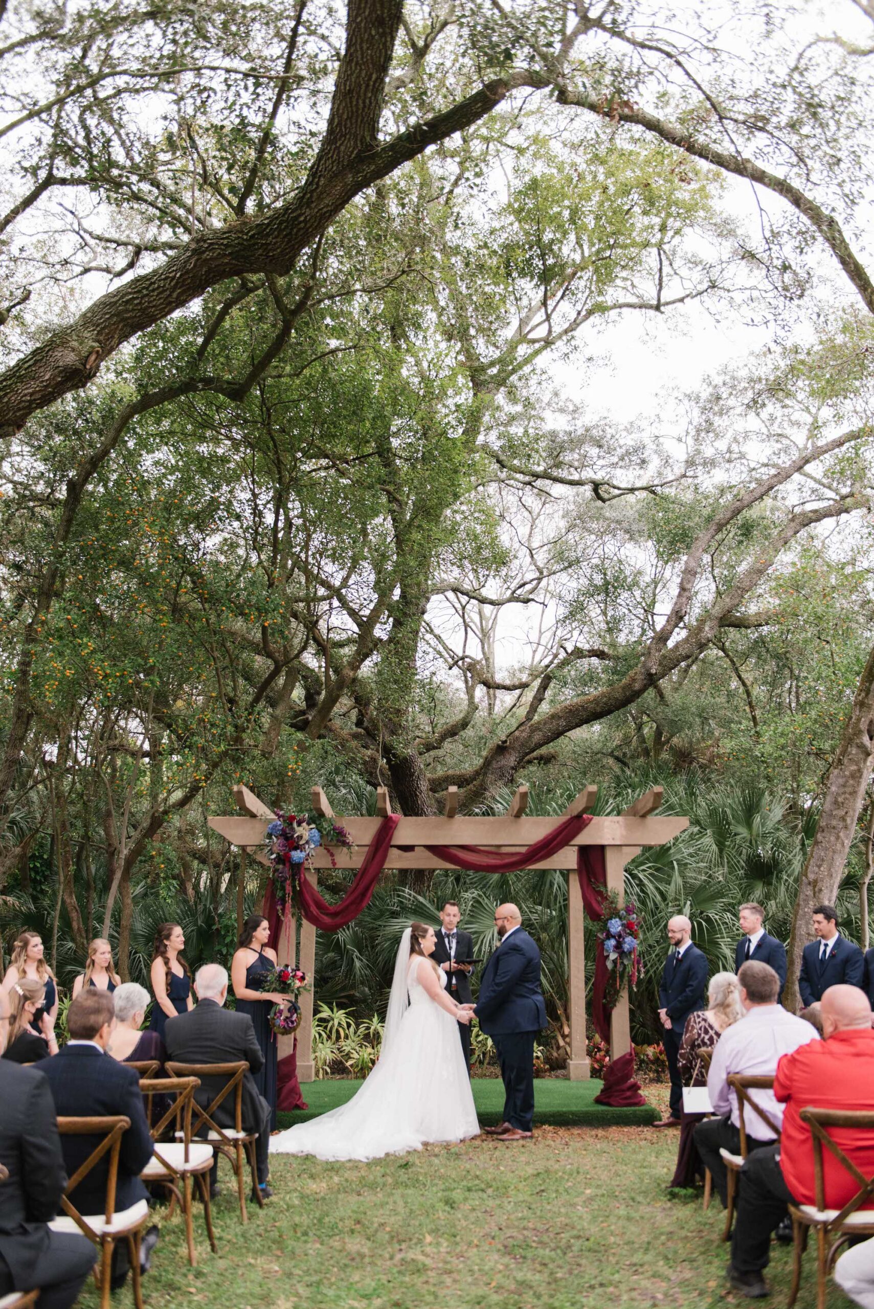 Bride and Groom Exchange Vows | Outdoor Rustic Wedding Ceremony
