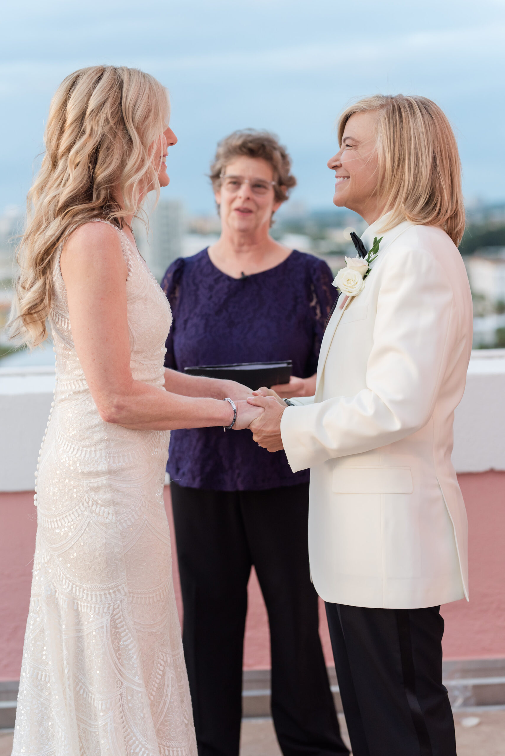 Same Sex Lesbian Couple Exchanging Wedding Ceremony Vows | Tampa Bay Wedding Photographer Amanda Zabrocki Photography