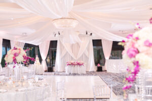White Ballroom with Black and Hot Pink Accents | Tampa Wedding Planner Special Moments Event Planning