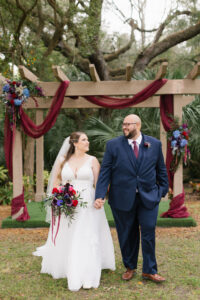 Bride and Groom Just Married Portrait | Florida Wedding Ceremony Rustic Outdoor