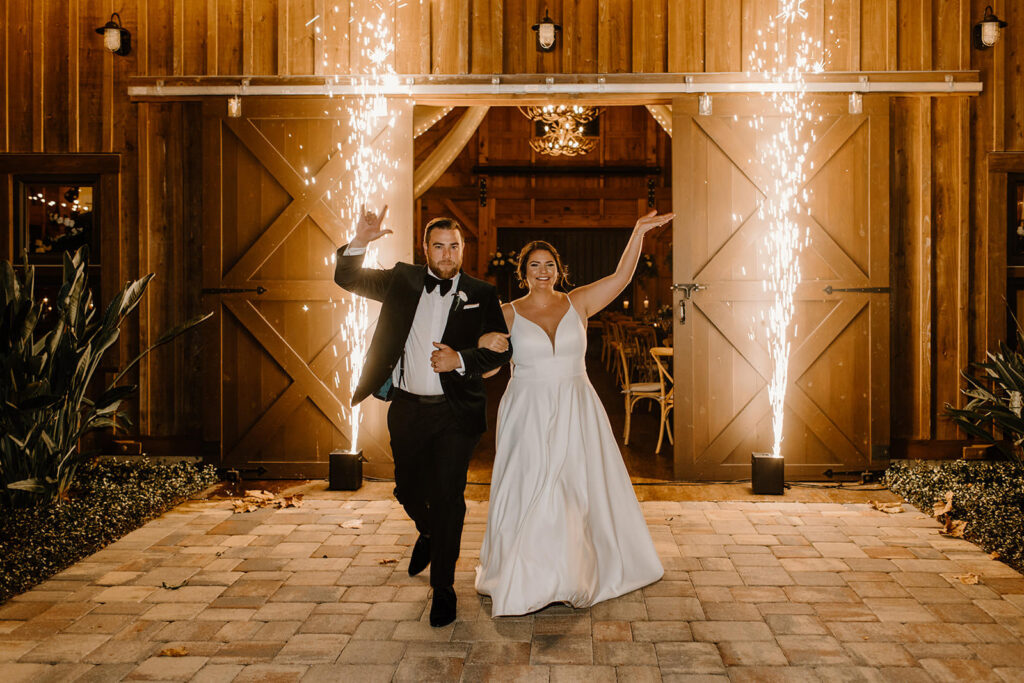 Bride and Groom Sparkler Entrance Portrait | Florida Sparklers Sparks Wedding Events