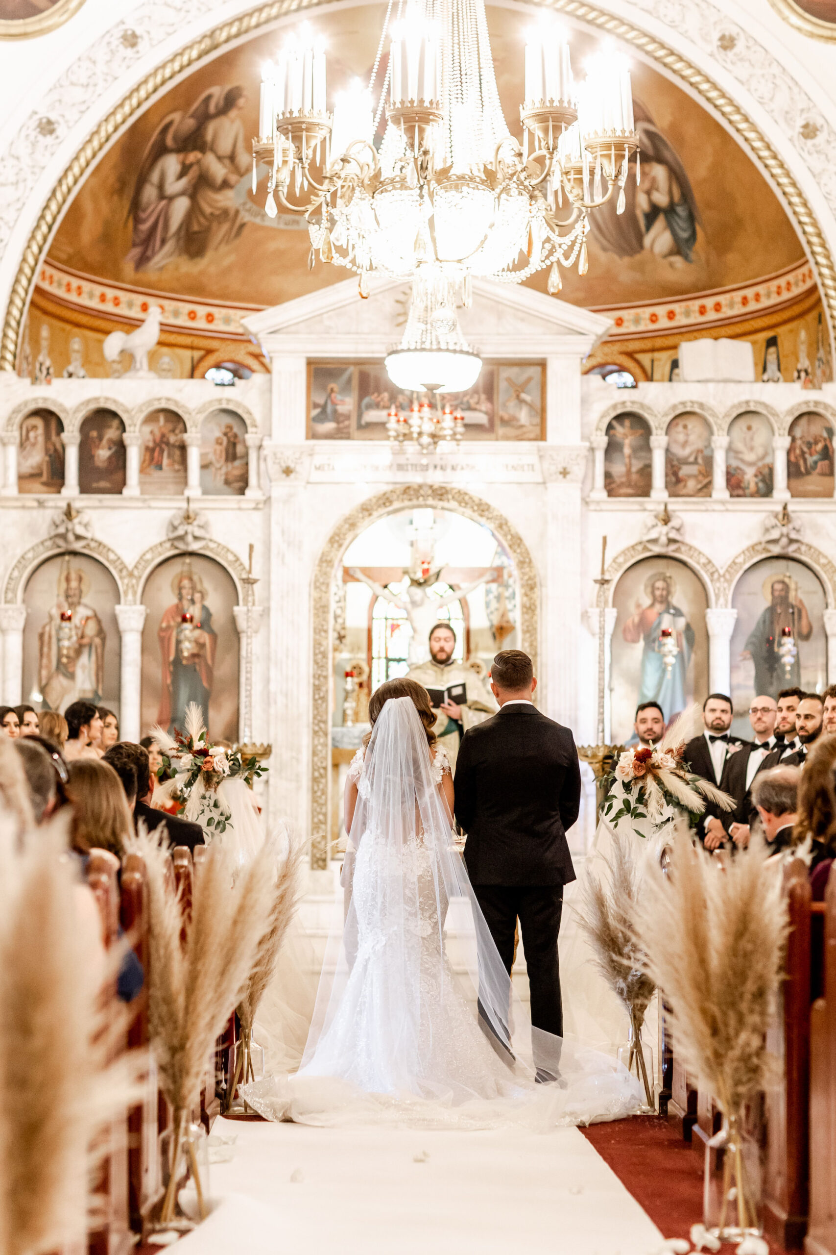 Traditional Greek Church Wedding Ceremony at Tarpon Springs Wedding Venue St. Nicholas Greek Orthodox Cathedral
