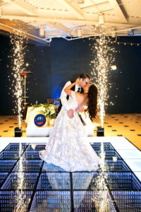 Bride and Groom First Dance Wedding Portrait | Tampa Photographer Limelight Photography | Wedding Venue Florida Aquarium