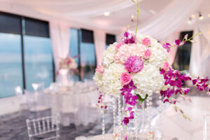 Tall Floral Centerpieces with Pink and White Florals | Wedding Planner in Florida Special Moments Event Planning