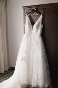 Deep Vneck Wedding Ballgown with Lace Appliques | Tampa Bridal Boutique Truly Forever Bridal