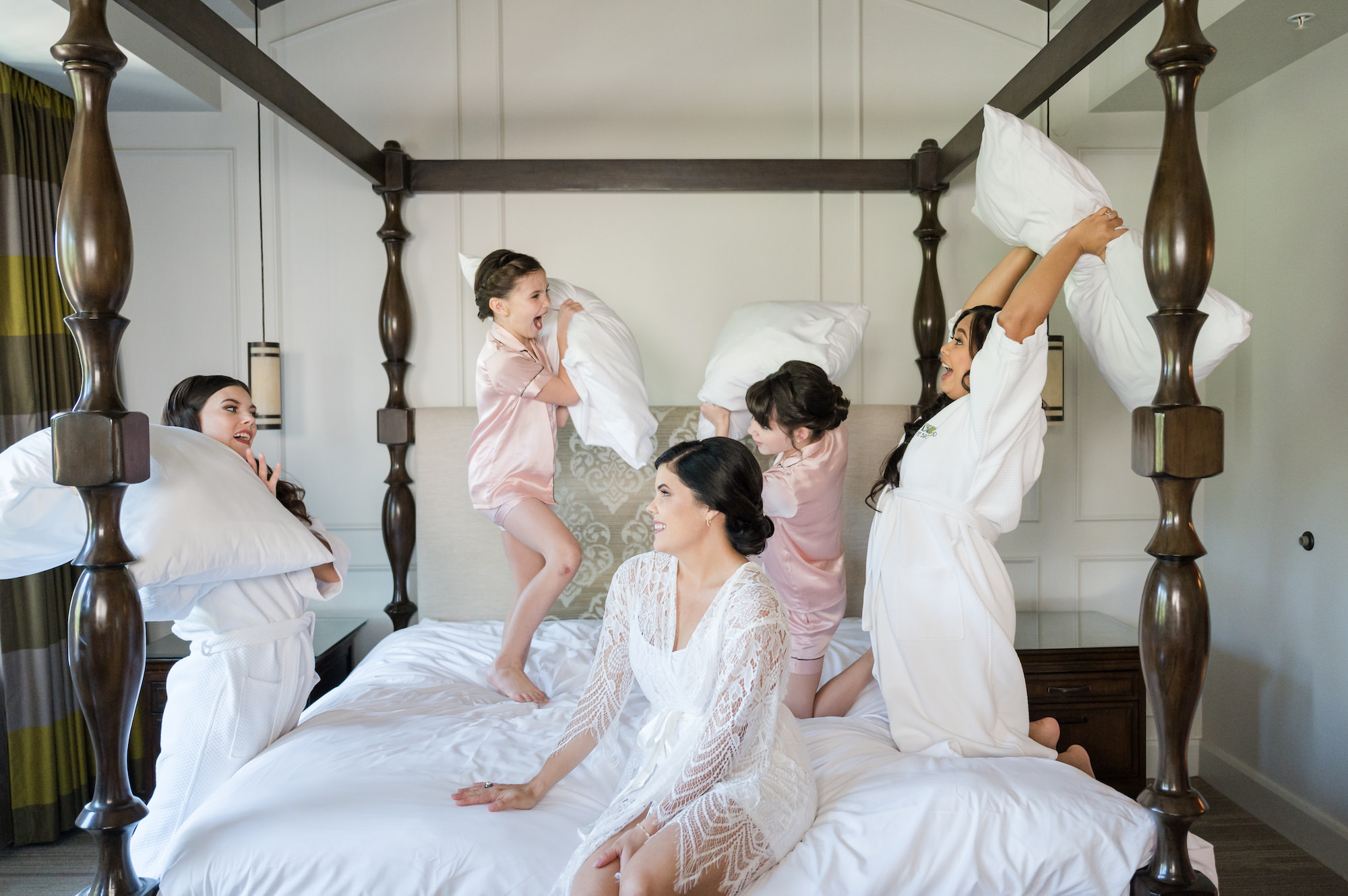 Bride Getting Ready Wedding Portrait with Flowers Girls | St. Pete Wedding Photographer Amanda Zabrocki Photography | Wedding Hair and Makeup Adore Bridal Hair and Makeup