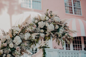 White Florals and Greenery Elegant Wedding Décor | St. Petersburg Beach Wedding Venue The Don Cesar | Florida Florist Beneva Weddings