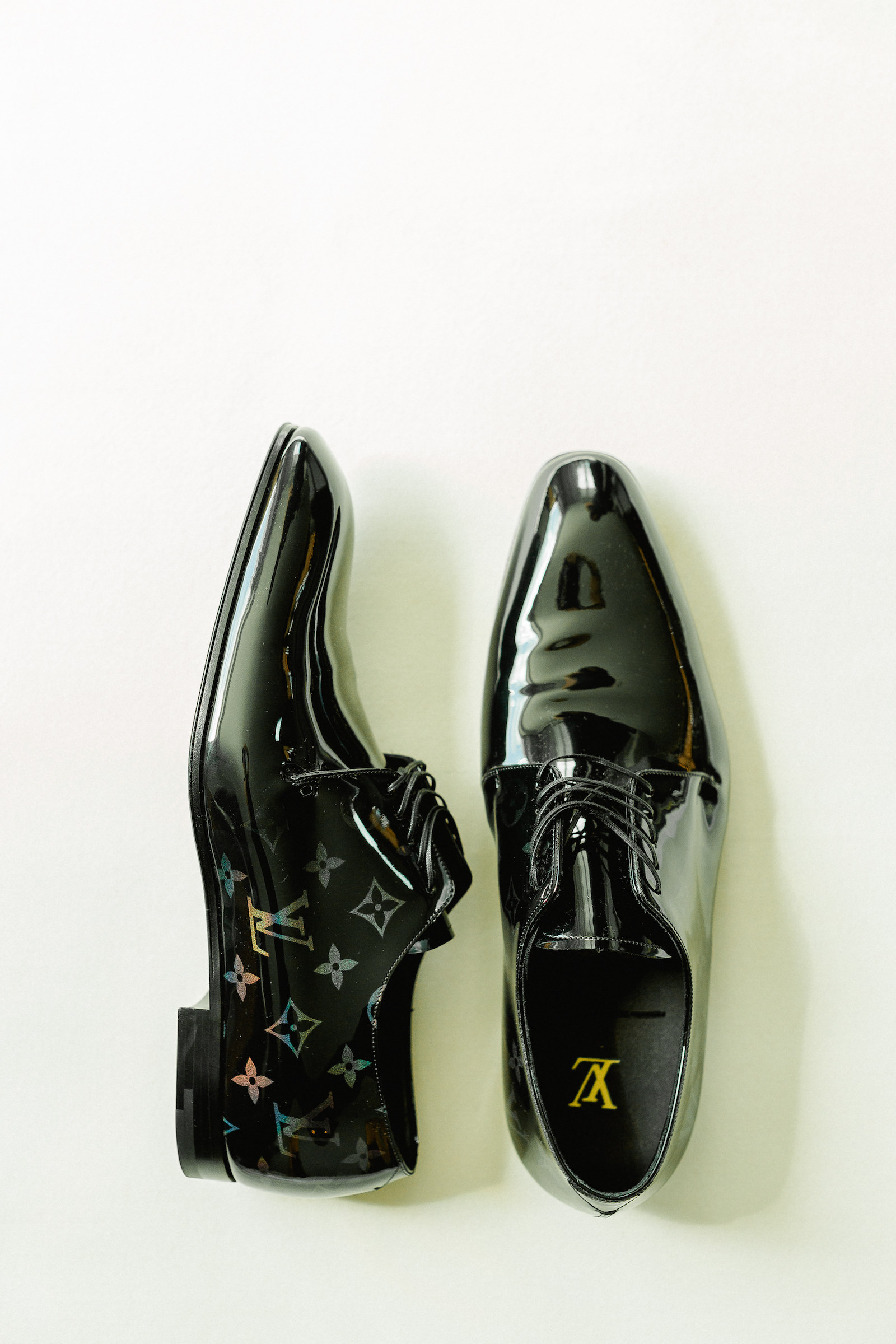 Black Louis Vuitton Monogram Groom Dress Shoes
