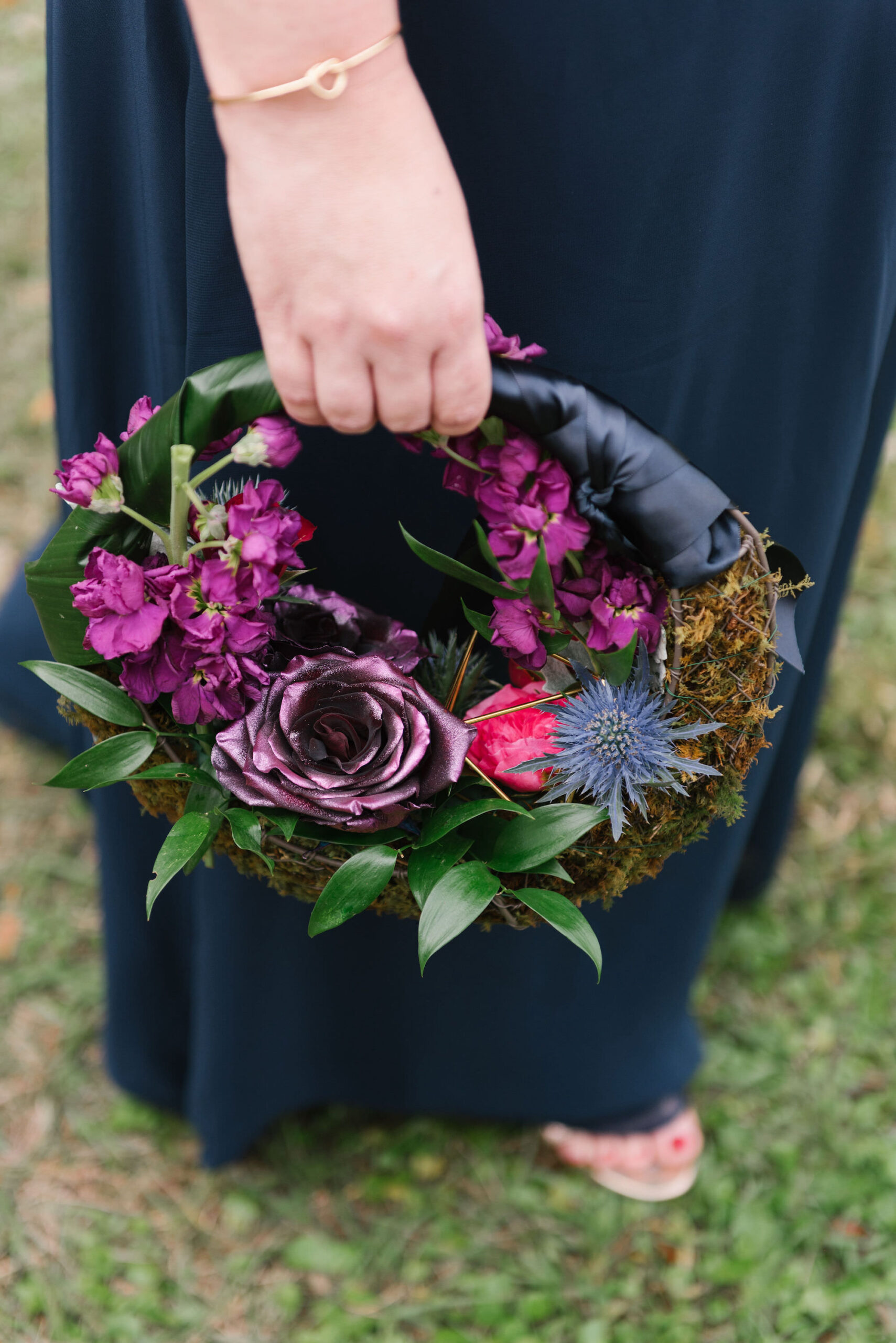 Purple, Pink, Indigo with Greenery Bridesmaids Bouquet | Florida Wedding Planner Perfecting the Plan Wedding and Events