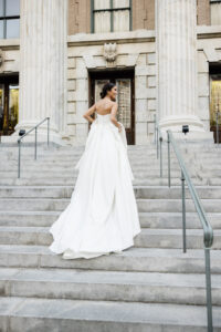 Classic Timeless Bride on Steps of Le Meridien