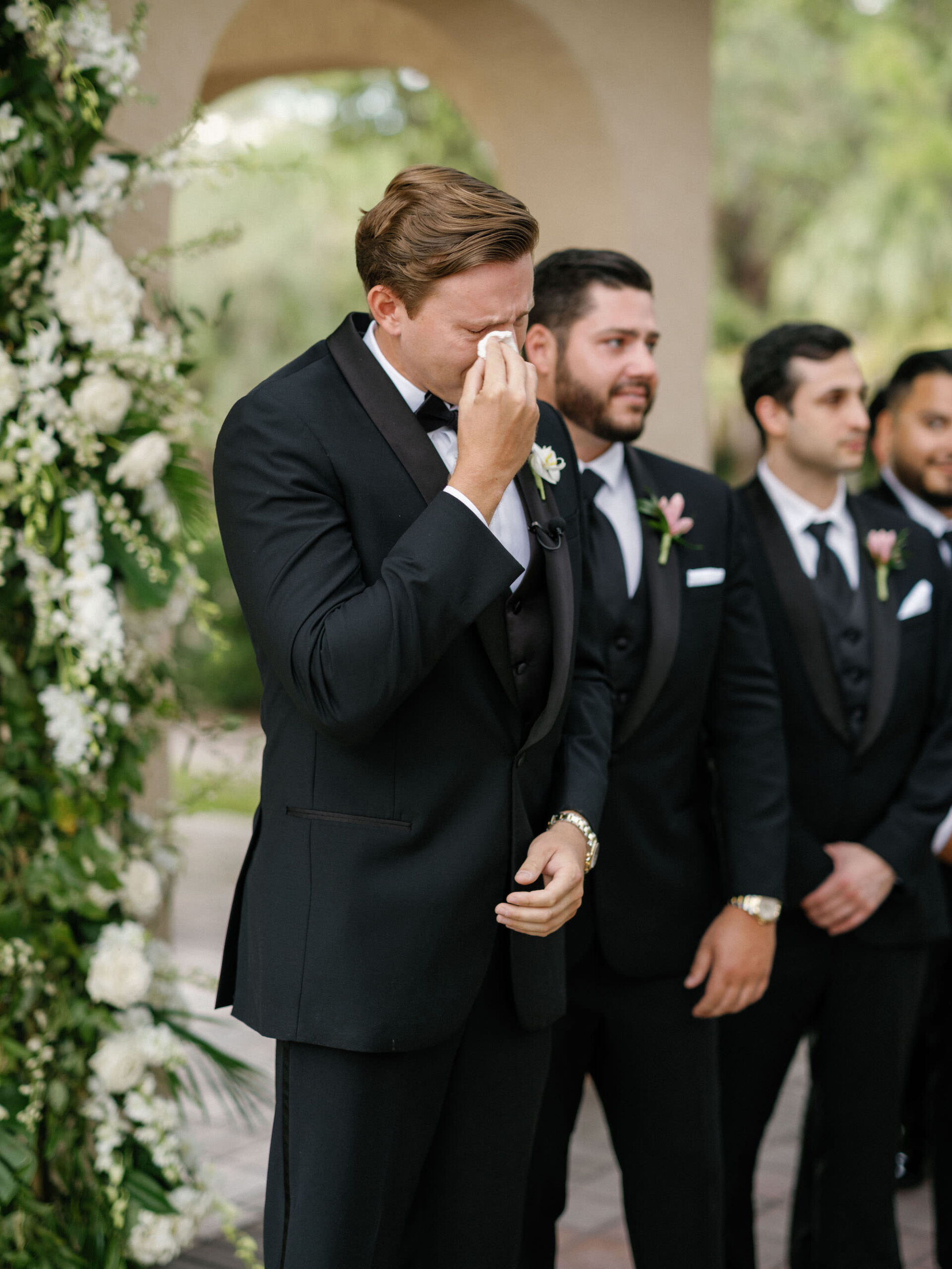 Luxurious Classic Emotional Groom During Wedding Ceremony
