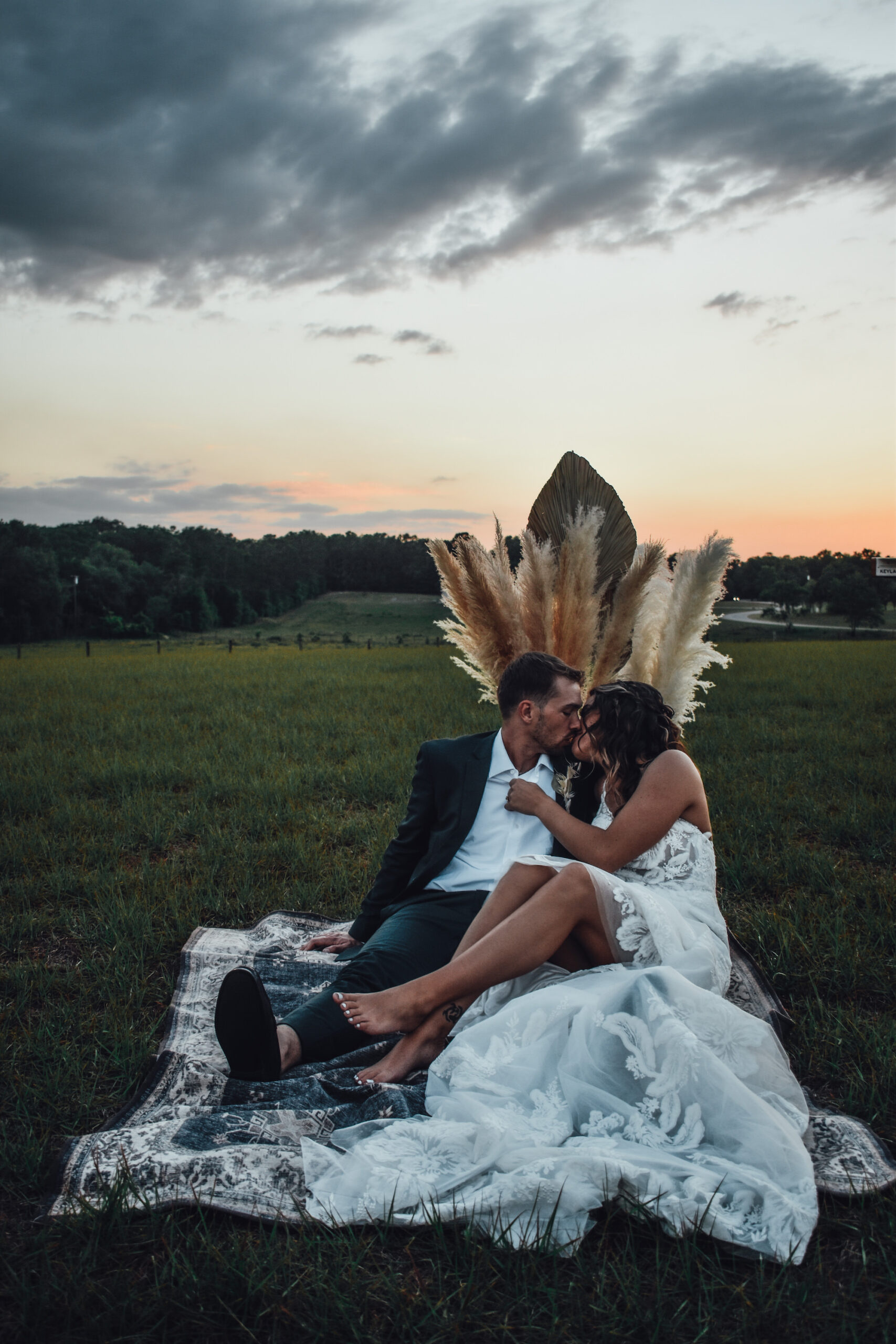 Bride and Groom Intimate Moment Portrait at Golden Hour Wedding Portrait | Photographer The Gadabouts Captures | Tampa Bay Wedding Planner Kelci Leigh Events