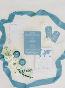 Elegant Blue and White Wedding Invitation