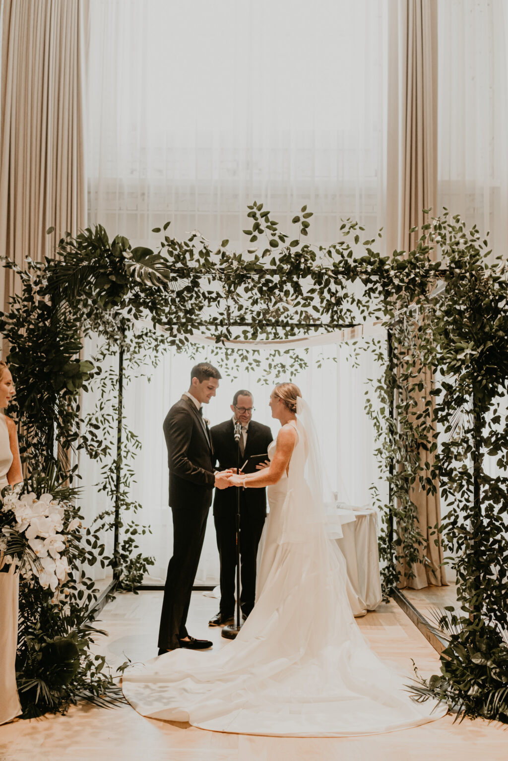 Modern Jewish Wedding Ceremony Chuppah with Greenery | Tampa Bay Florist Monarch Events and Design | Planner Coastal Coordinating | Historic Boutique Venue Hotel Haya