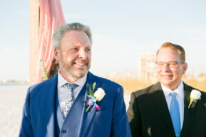 Classic Groom Happy Emotion Watching Bride Walking Down the Aisle Wedding Ceremony Portrait | Tampa Bay Wedding Photographer Carrie Wildes Photography
