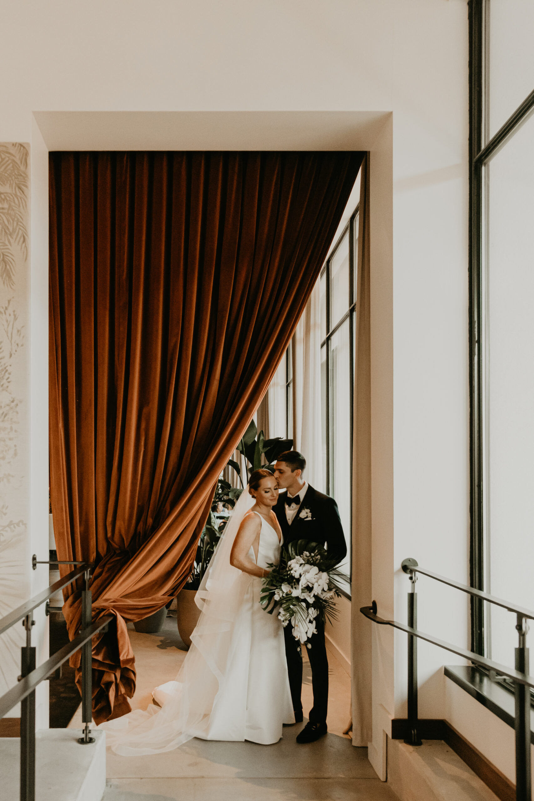 Romantic Bride and Groom Wedding Portrait | Tampa Bay Florist Monarch Events and Design | Planner Coastal Coordinating | Historic Boutique Venue Hotel Haya