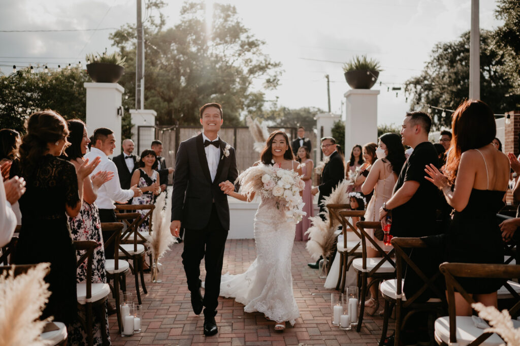 Bride and Groom Just Married | Outdoor Bohemian Wedding Ceremony | Florida Venue Haus 820