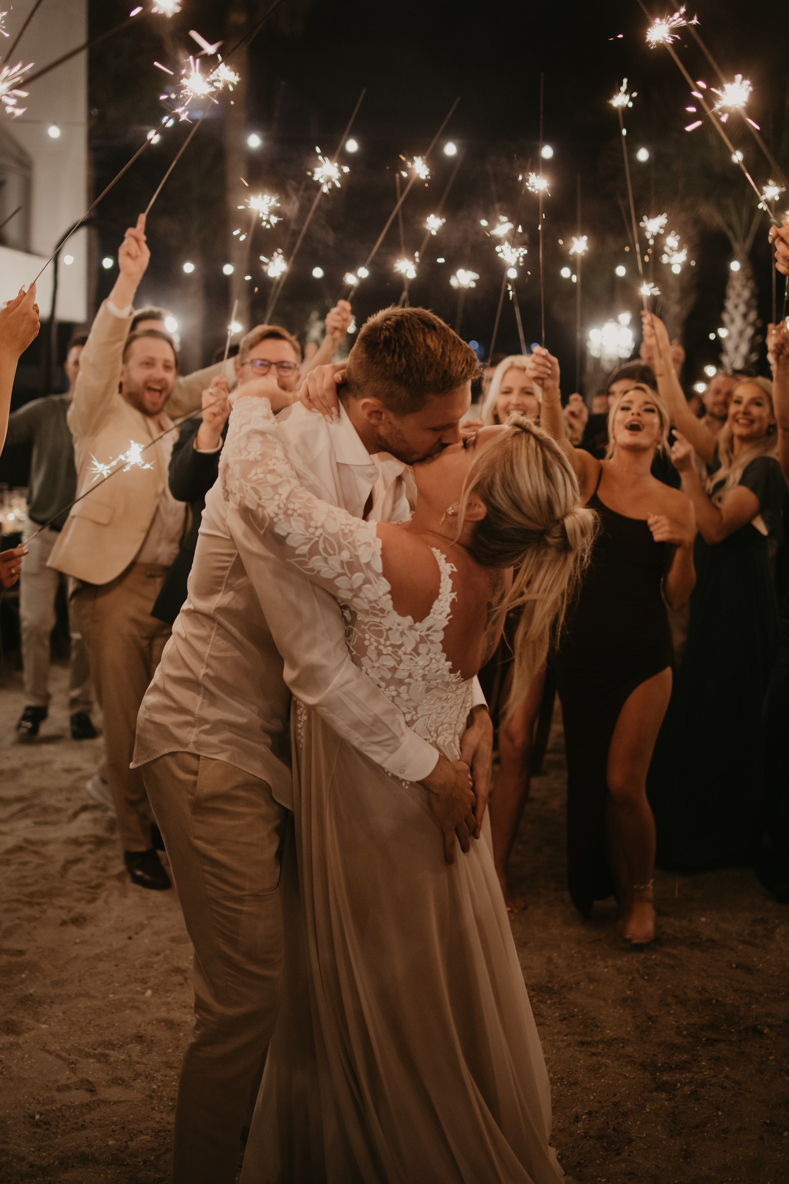 Sparkler Exit Wedding Guest Send Off | MTVs Siesta Key Chloe Long