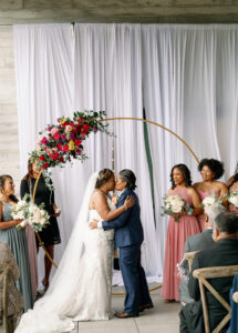 Vibrant Same Sex Lesbian Wedding, Brides Exchanging Wedding Vows | Tampa Bay Wedding Photographer Dewitt for Love Photography | Industrial Modern Wedding Venue Hyde House