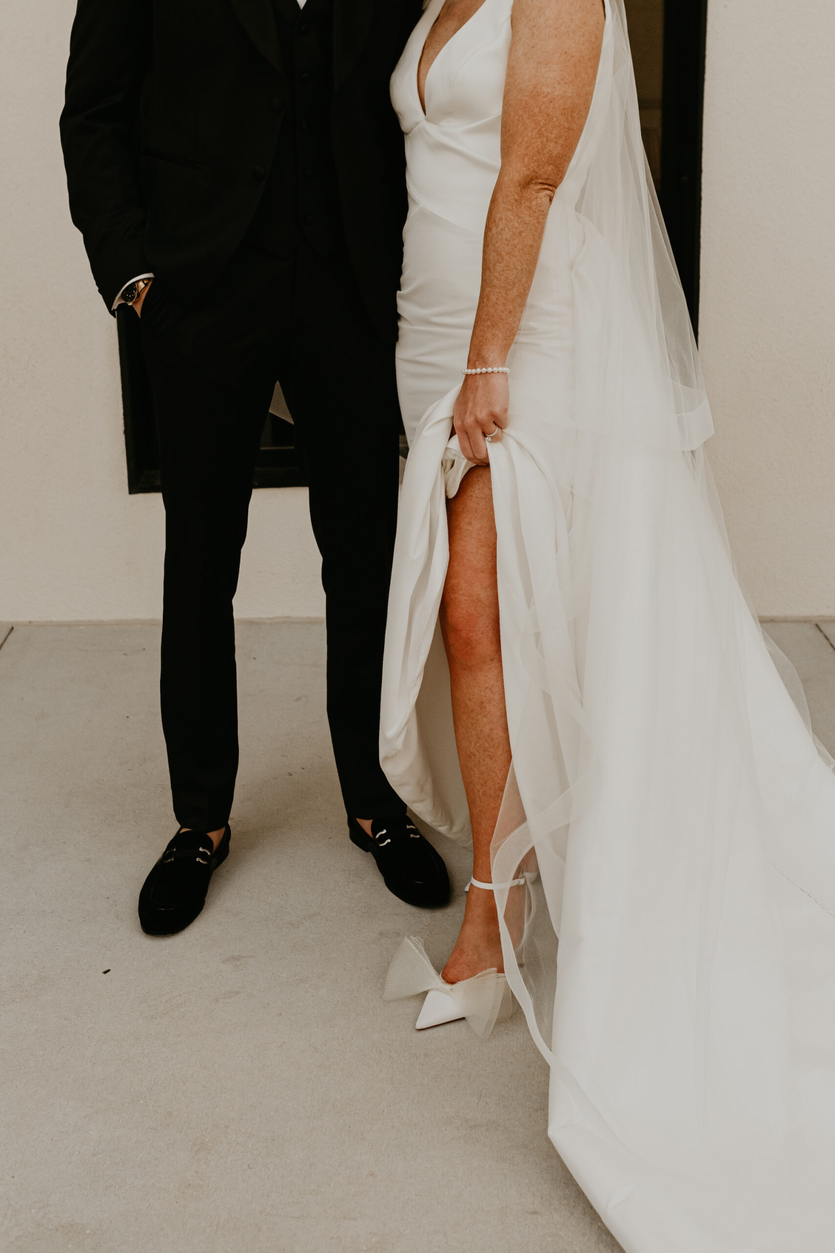 Modern Groom Salvatore Ferragamo Black Wedding Loafers | Classic Bridal Jimmy Choo Tulle Bow Heel