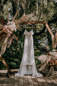 Lace and Illusion Boho Vintage Wedding Dress