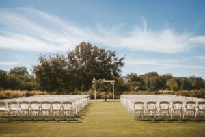 Outdoor Wedding Ceremony on Golf Course with Classic Details and Elegant Florals | Tampa Wedding Photographer Mars and The Moon Films