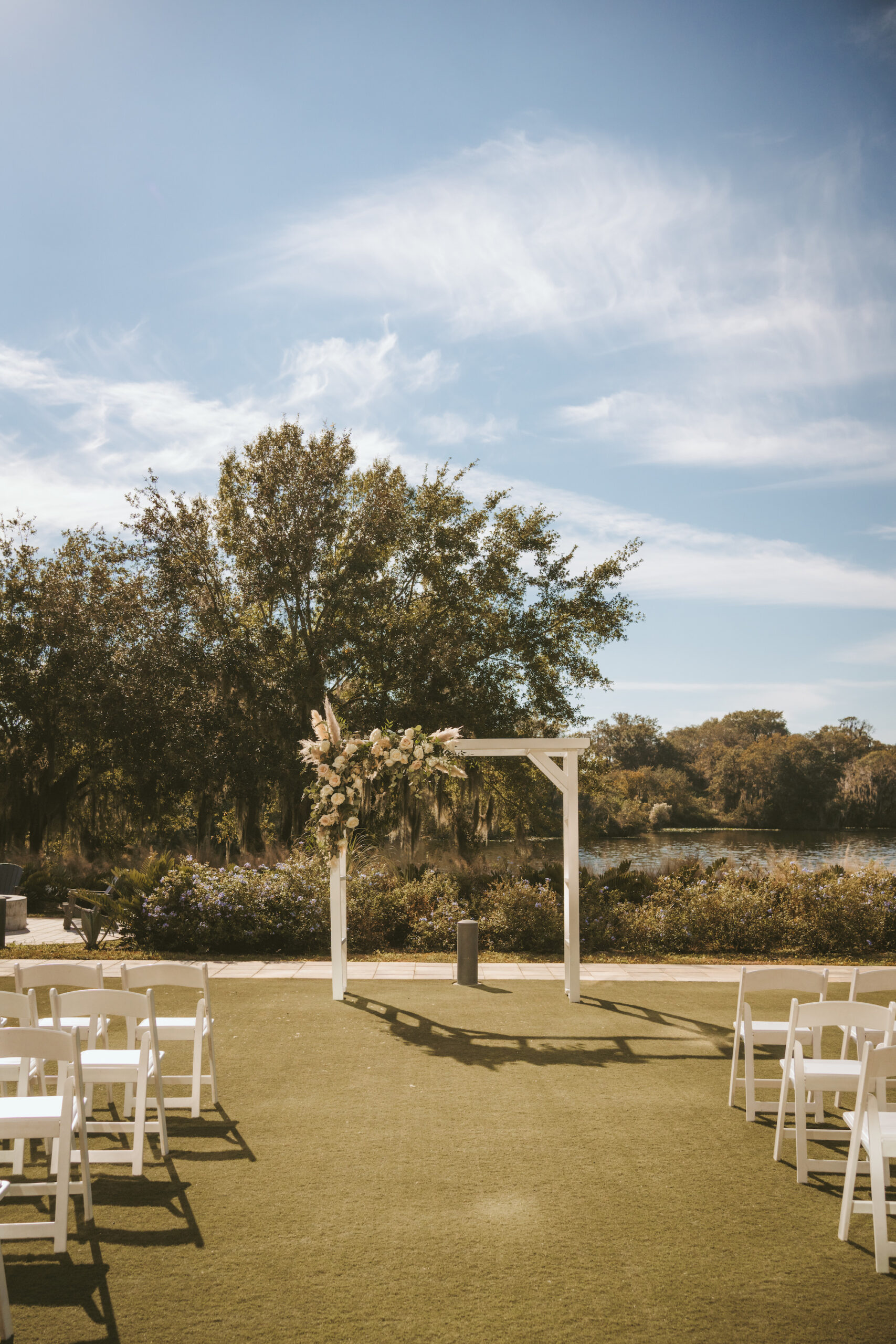 Outdoor Wedding Ceremony on Golf Course with Classic Details and Elegant Florals | Tampa Wedding Photographer Mars and The Moon Films