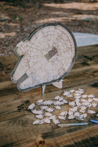 Boho Vintage Wedding Ceremony Decor, Unique Wooden Star Wars Guest Book Puzzle | Tampa Bay Wedding Planner Stephany Perry Events