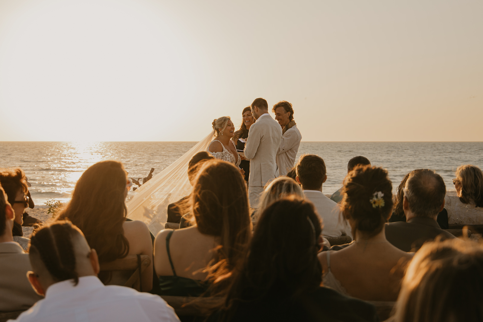 Sunset Romantic Florida Beach Wedding Ceremony | MTVs Siesta Key Chloe Long