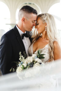 Romantic Bride and Groom Wedding Veil Portrait | St Pete Wedding Photography Videography J&S Media