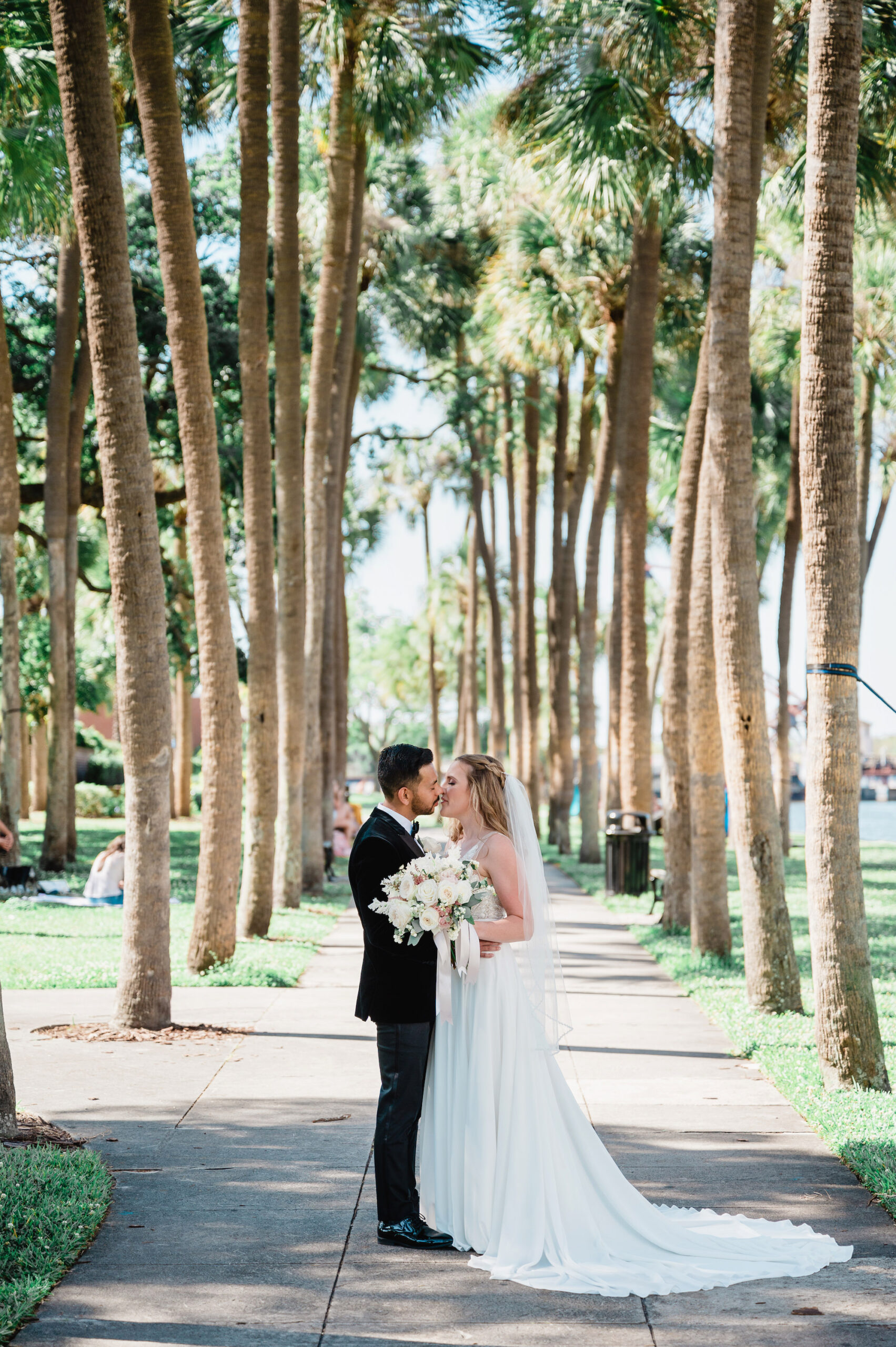 Outdoor Spring Bride and Groom Wedding Portrait | South Tampa Wedding Photographer and Videographer Iyrus Weddings