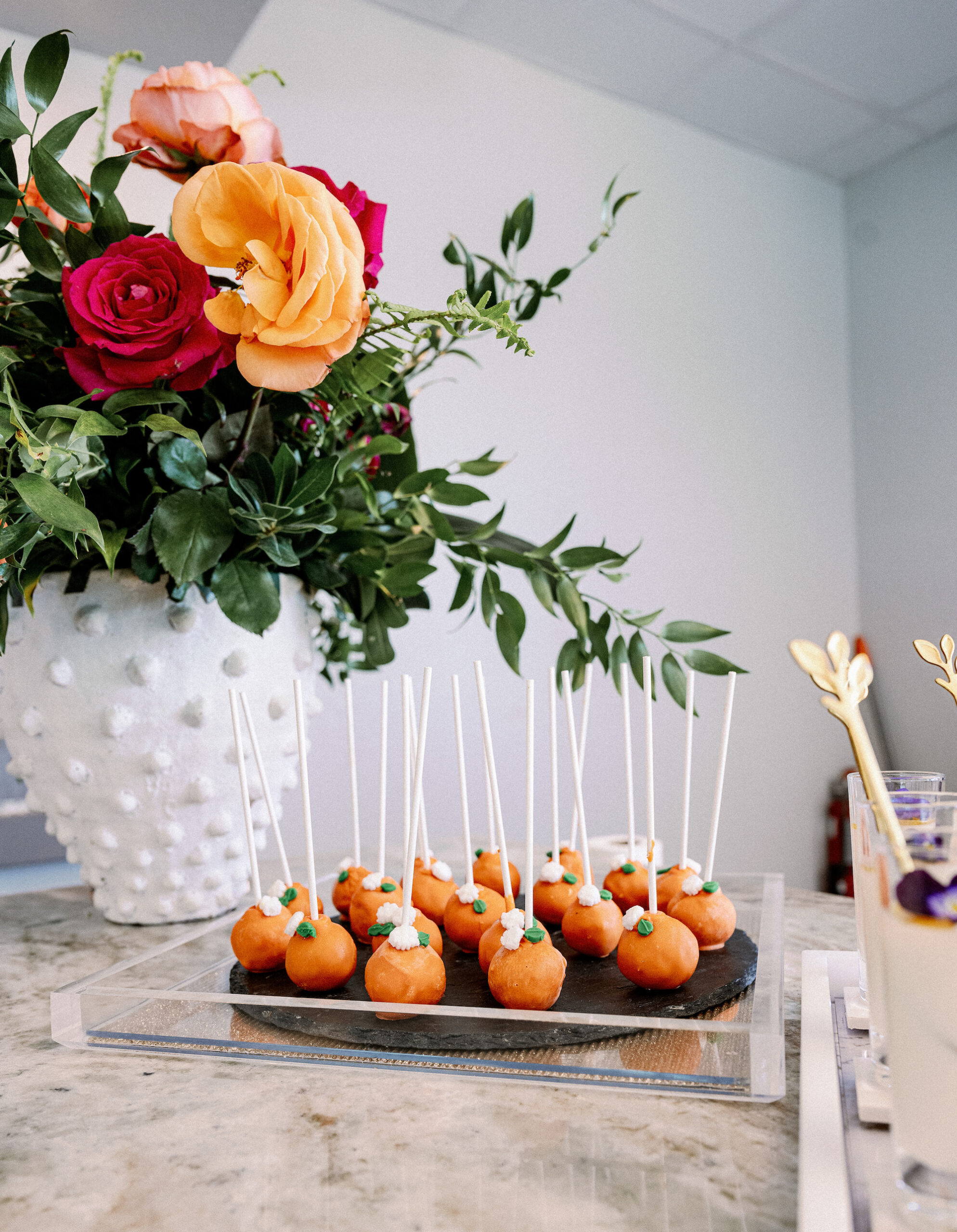 Tampa Bay Catering Company Elite Events Catering | Dewitt for Love Photography | Orange Cake Pops