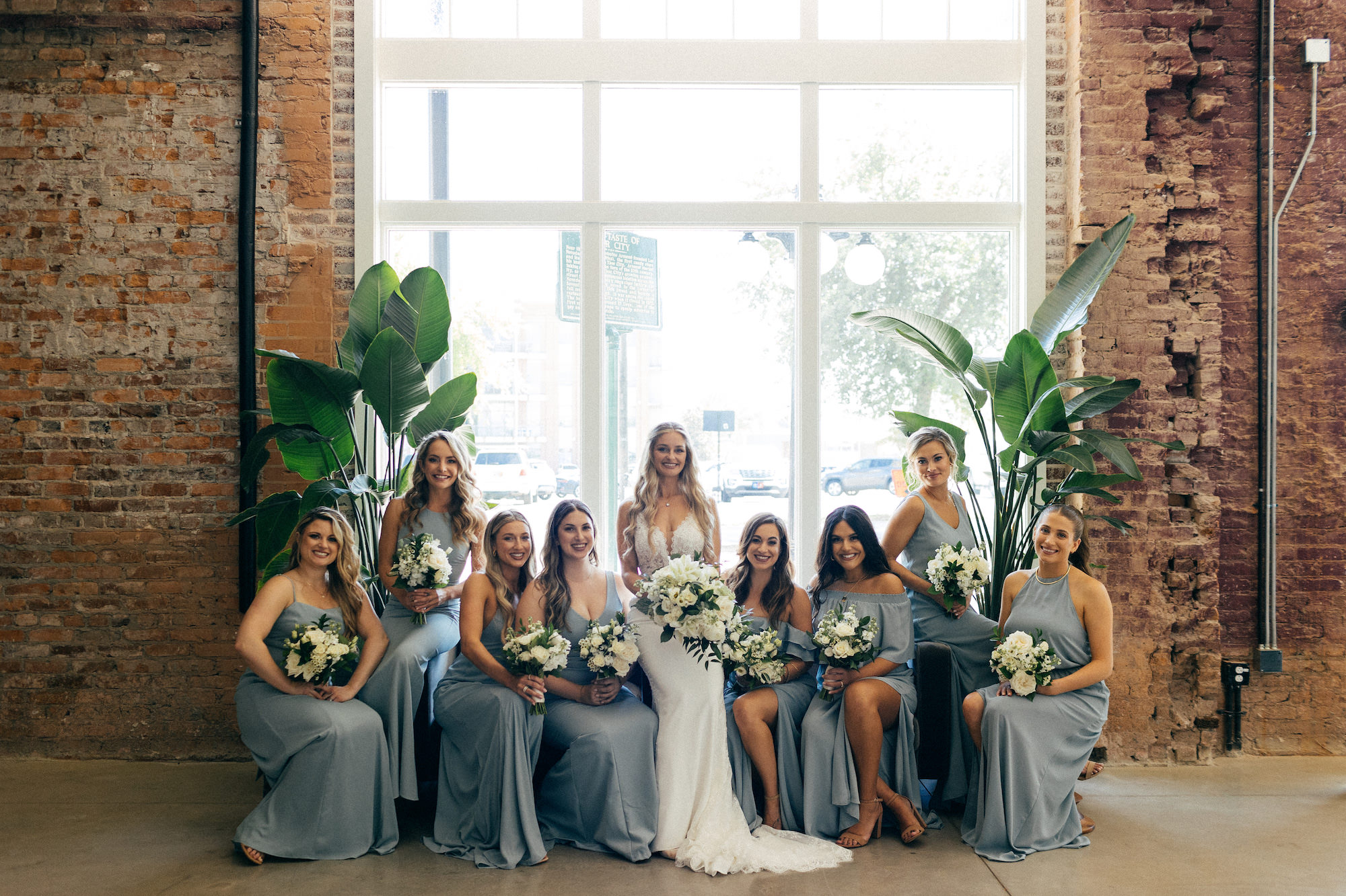 Mismatched Dusty Blue Bridesmaids Wedding Dresses Inspiration | Tampa Bay Hair and Makeup Artist Femme Akoi Beauty Studio