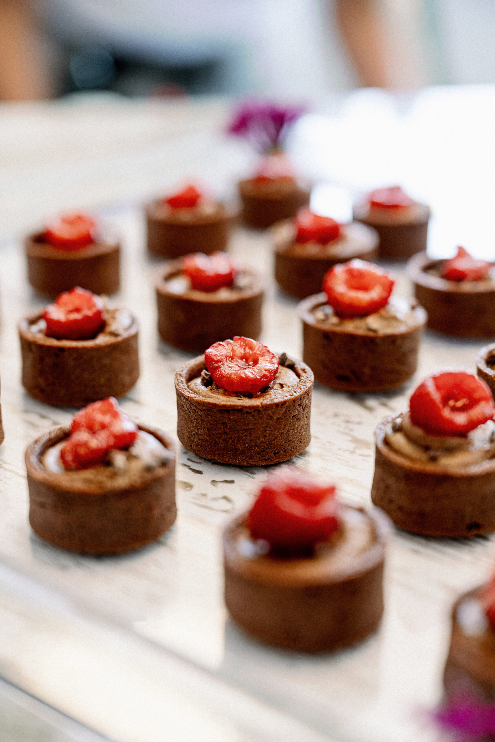 Tampa Bay Catering Company Elite Events Catering | Dewitt for Love Photography | Chocolate Mousse Cups with Fresh Raspberries