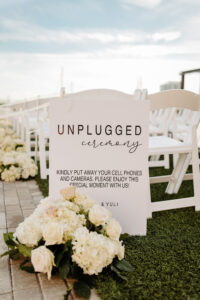 White and Black Unplugged Wedding Ceremony Sign Ideas