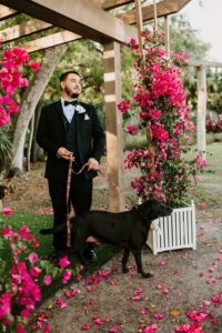 Dog and Groom Reaction | Dad and Bride Walking Down Ceremony Aisle Portrait
