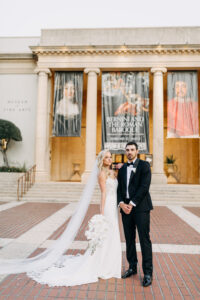Bride and Groom Outdoor Wedding Portrait | Venue Museum of Fine Art | Downtown St. Pete Photographer Amber McWhorter Photography | Videographer J&S Media