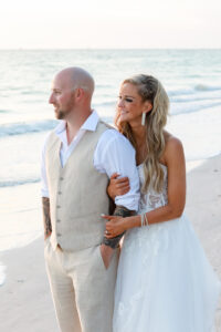 Sunset Bride and Groom Beach Wedding Portrait | St. Pete Photographer Lifelong Photography Studio