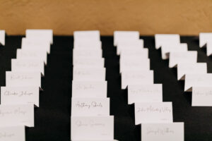 Simple Classic Black and White Wedding Reception Place Cards | Tampa Bay Wedding Photographer Amber McWhorter Photography