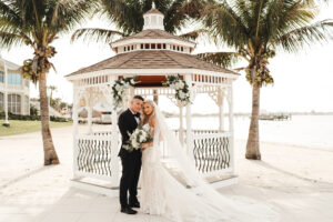 Romantic Bride and Groom Tropical Beach Wedding Portrait | St Pete Wedding Venue Isla Del Sol | Photography Videography J&S Media