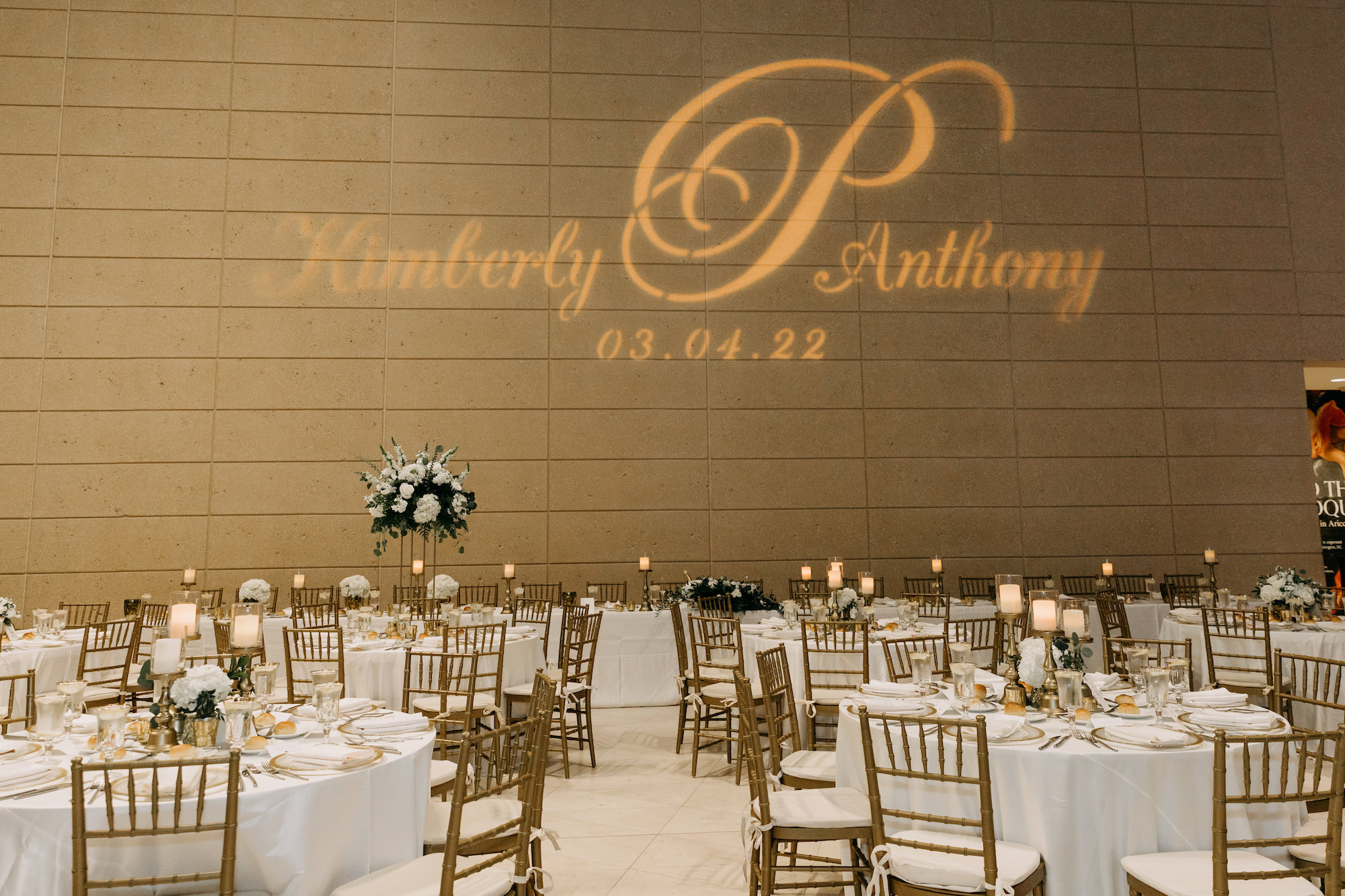 Personalized Wedding Reception Projector Monogram GOBO | Downtown St. Pete Venue Museum of Fine Art